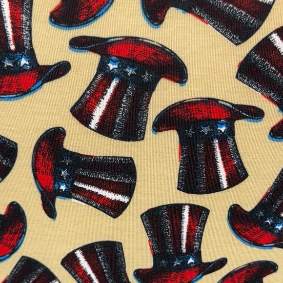 NWT LuLaRoe Julia Dress L Patriotic Uncle Sam Hat July 4th Holiday Americana - Picture 4 of 9